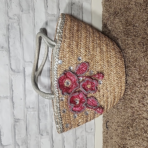 Handbags - Wicker Shabby Chic Cottage Floral Purse